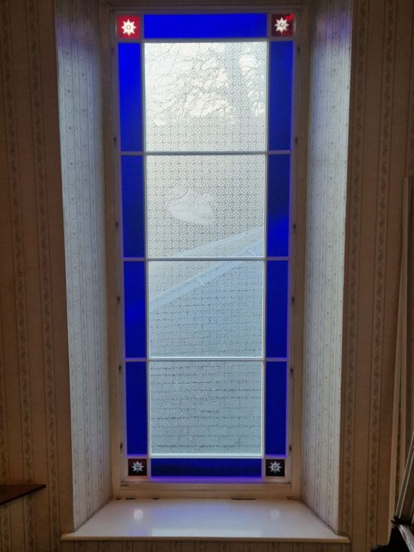 Bespoke stained glass window, manufactured and fitted